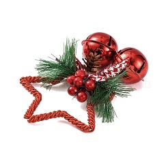 Étoile de Noël en plastique avec décorations à pendentif cloche&nbsp;AJEW-S088-01A