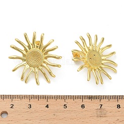 Orecchini a bottone in ottone sole&nbsp;EJEW-Z145-01G