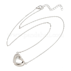 Collares colgantes de corazón para parejas de latón&nbsp;KK-CBA4547-07P