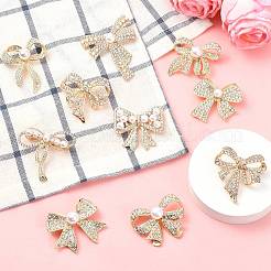 10 Stück 10 Stile Bowknot Legierung Strass Broschen&nbsp;JEWB-CJ0001-76