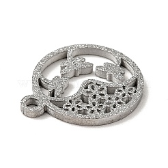 Pendentifs texturés en acier inoxydable 304 anti-ternissement&nbsp;STAS-J040-05B-P