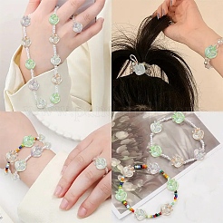 10 pièces placage uv perles acryliques irisées arc-en-ciel transparentes&nbsp;OACR-YW0003-59
