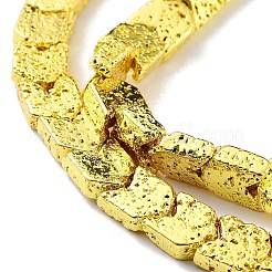 Fili di perle di roccia lavica naturale elettrodeposta&nbsp;G-H303-A02-G02