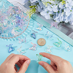 50 Stück 10 Farben UV-Beschichtung Regenbogen schillernde transparente Acrylperlen&nbsp;TACR-SC0001-30