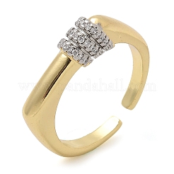 Manschettenfingerringe aus Messing mit Mikropflaster und klarem Zirkonia für Damen&nbsp;RJEW-B112-17GP