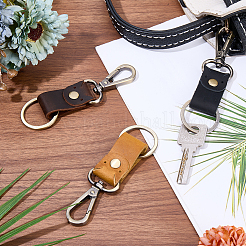 3 porte-clés 3 couleurs en cuir de vache et alliage&nbsp;KEYC-CL0001-22