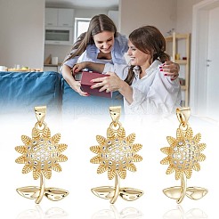 6pcs pendentifs en laiton micro pavé de zircone cubique placage en rack&nbsp;KK-BBC0020-64
