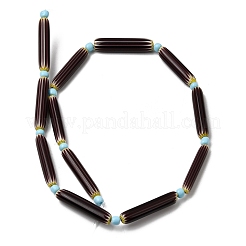 Perles chevron en fil de verre faites à la main&nbsp;LAMP-Z019-01-17