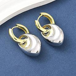 Boucles d'oreilles créoles en laiton avec pépites pour femmes&nbsp;EJEW-U057-06B-04GP