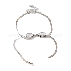 Fußkettchen aus Schlangenkette mit Schleife&nbsp;AJEW-G059-04P