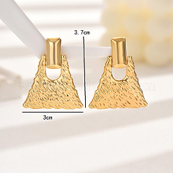 Pendientes de acero inoxidable 201 con forma de trapezoide texturizado y elegantes&nbsp;KV0782