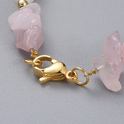 Bracelets en perles de quartz rose naturel&nbsp;BJEW-JB04933-01