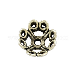 Tibetischen Stil Legierung 4 -petal Perlkappen&nbsp;TIBE-0561-AS-LF