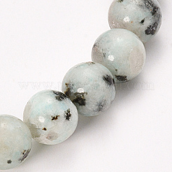 Bracciali elasticizzati in rilievo con diaspro naturale / diaspro kiwi&nbsp;BJEW-Q692-26-10mm