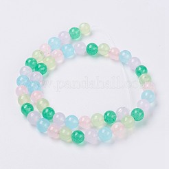 Hilos de abalorios de jade blanco natural&nbsp;G-G756-01-6mm