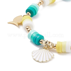 Braccialetto di perline intrecciate heishi surfer in argilla polimerica&nbsp;BJEW-TA00080-02