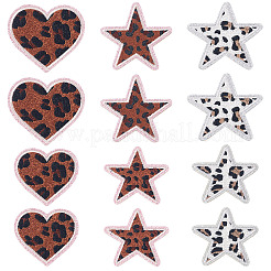 12 pieza de 6 estilos de parches de tela bordada con estampado de leopardo de poliéster para planchar o coser&nbsp;PATC-TA0001-57