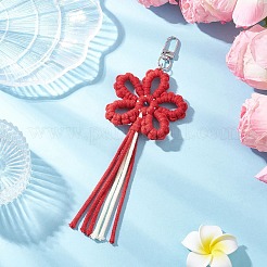 4 pz di decorazioni pendenti in fili di cotone a forma di fiore&nbsp;HJEW-TA00399