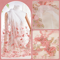 Polyester-Stickerei-Schmetterlings-Blumenstoff&nbsp;SENE-WH0003-52