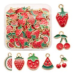 140pcs 7 pendentifs en émail en alliage d'or clair de style&nbsp;ENAM-LS0001-65