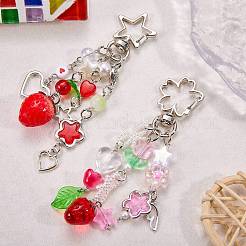 2 porte-clés en alliage émaillé 2 styles&nbsp;AJEW-SZ0002-70