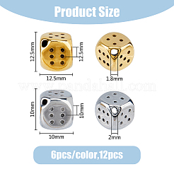 12 pz 2 perline in acciaio inossidabile 304&nbsp;STAS-DC0014-43