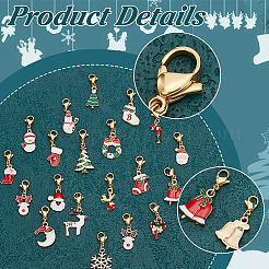 Décorations de pendentif en alliage d'émail sur le thème de noël&nbsp;HJEW-FG00002