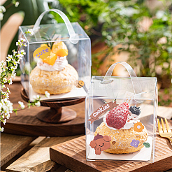 Faltbare transparente Kunststoff-Einzelkuchen-Geschenkverpackungsbox&nbsp;CON-WH0084-42C