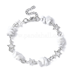 Natürliche Howlith-Chip-Gliederarmbänder&nbsp;BJEW-JB11592-01