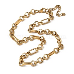 Collane con catene figaro in acciaio inossidabile 304 per donna&nbsp;SA-CBA4051-11G