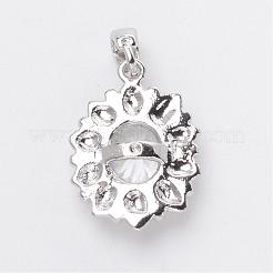 Fiore in ottone pendenti zirconi&nbsp;ZIRC-F023-03