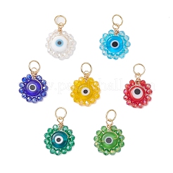 7 pendentif en perles de verre fait main de 7 couleurs&nbsp;PALLOY-JF04515