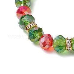 Bracelets extensibles en perles de verre sur le thème de Noël&nbsp;BJEW-JB11258