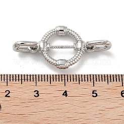 Messing Micro Pave klare Zirkonia Falte über Verschlüsse&nbsp;KK-K361-02P