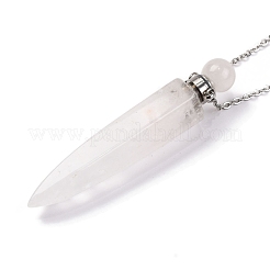 Colliers avec pendentif en forme de bouteille de parfum en pierre naturelle mélangée&nbsp;G-B089-02P