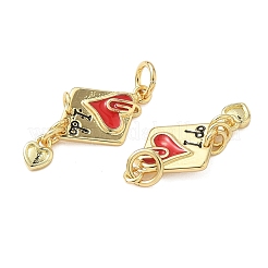 Pendentifs d'émail en laiton &nbsp;KK-C110-02G