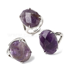Natürlichen Amethyst Fingerringe&nbsp;RJEW-C154-01I