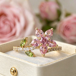Anillos de dedo de aleación de rhinestone para mujer&nbsp;WG2F5C3-01