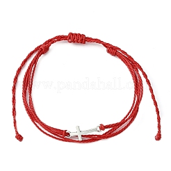 Bracelet multibrins cordons polyester cirés&nbsp;BJEW-JB09632