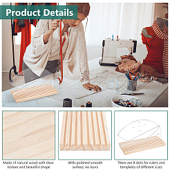 Portaoggetti per righello trapuntato in legno personalizzato&nbsp;ODIS-WH0030-102A-01