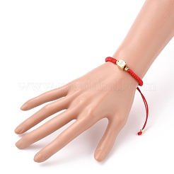 Verstellbare geflochtene Perlenarmbänder aus Nylonfaden&nbsp;BJEW-JB05695-02
