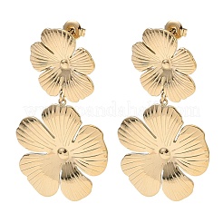 Orecchini pendenti a forma di fiore in acciaio inossidabile 304&nbsp;EJEW-K268-70G