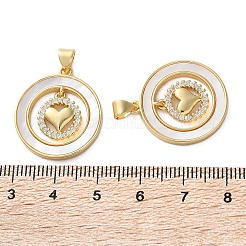 Pendentifs avec zircon cubiques à micro-pavés en laiton&nbsp;KK-U070-02D-G
