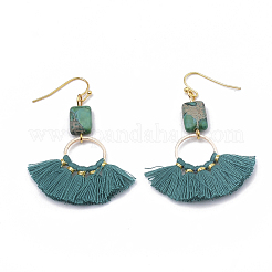 Orecchini pendenti in nappa di nylon&nbsp;EJEW-S202-005A