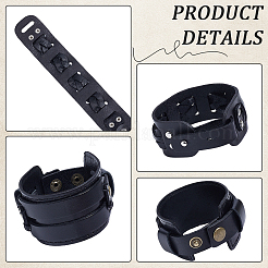 2 Stück 2 Stile Rindslederschnur breite Kordelarmbänder&nbsp;BJEW-CL0001-38A