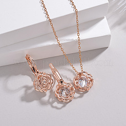 Pendenti in metallo rosa cavo con zirconi cubici&nbsp;FS-WG5C958-01