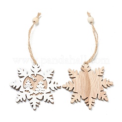 Decorazioni ciondolo in legno naturale a tema natalizio&nbsp;HJEW-P010-11