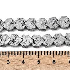 Fili di perle di roccia lavica naturale elettrodeposta&nbsp;G-K388-04B-07