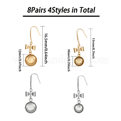 8 paia 4 stili bowknot a cupola vuota con orecchini pendenti rotondi piatti&nbsp;EJEW-AB00005
