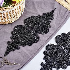 Applikationen aus Glasperlen mit Blumenmuster&nbsp;DIY-WH0297-44B
